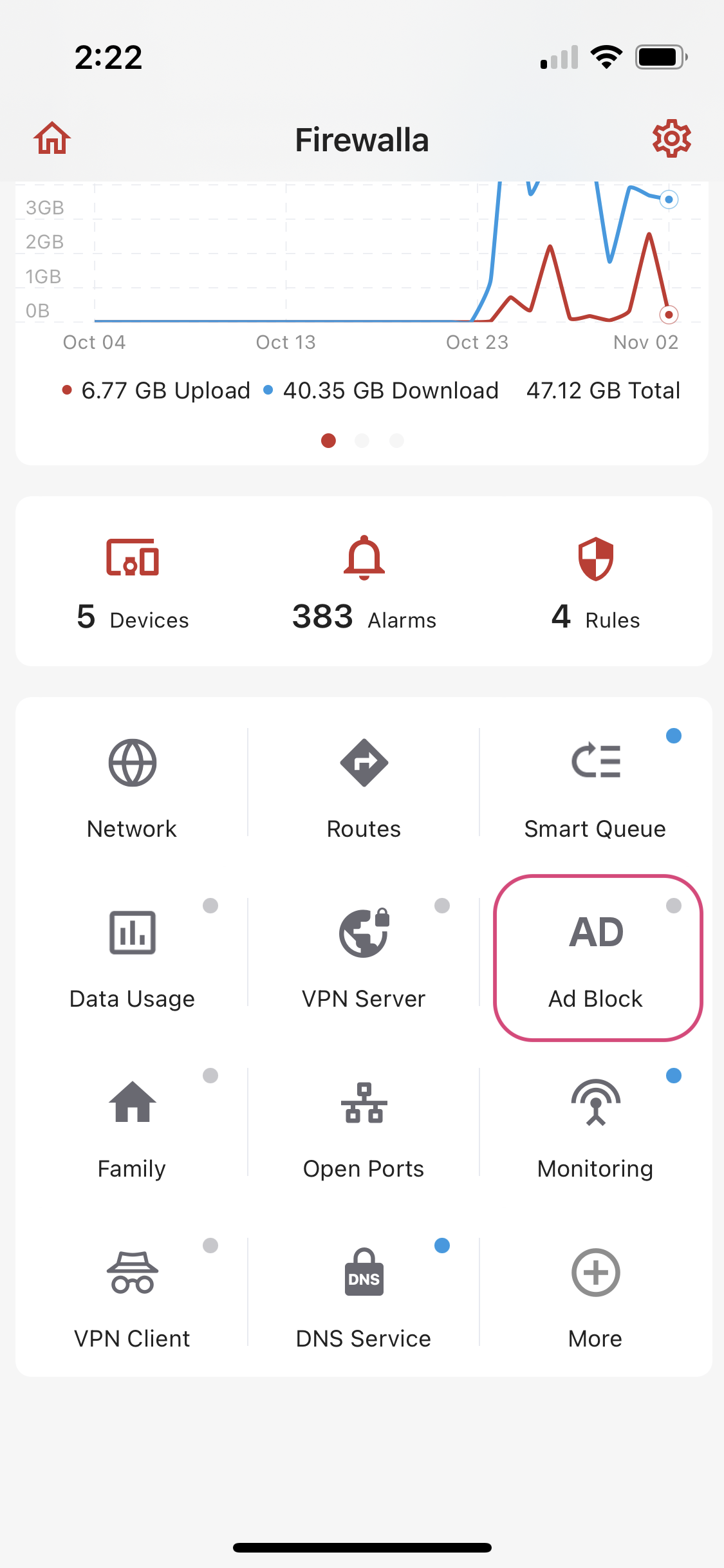 Setting up the Ad Block feature