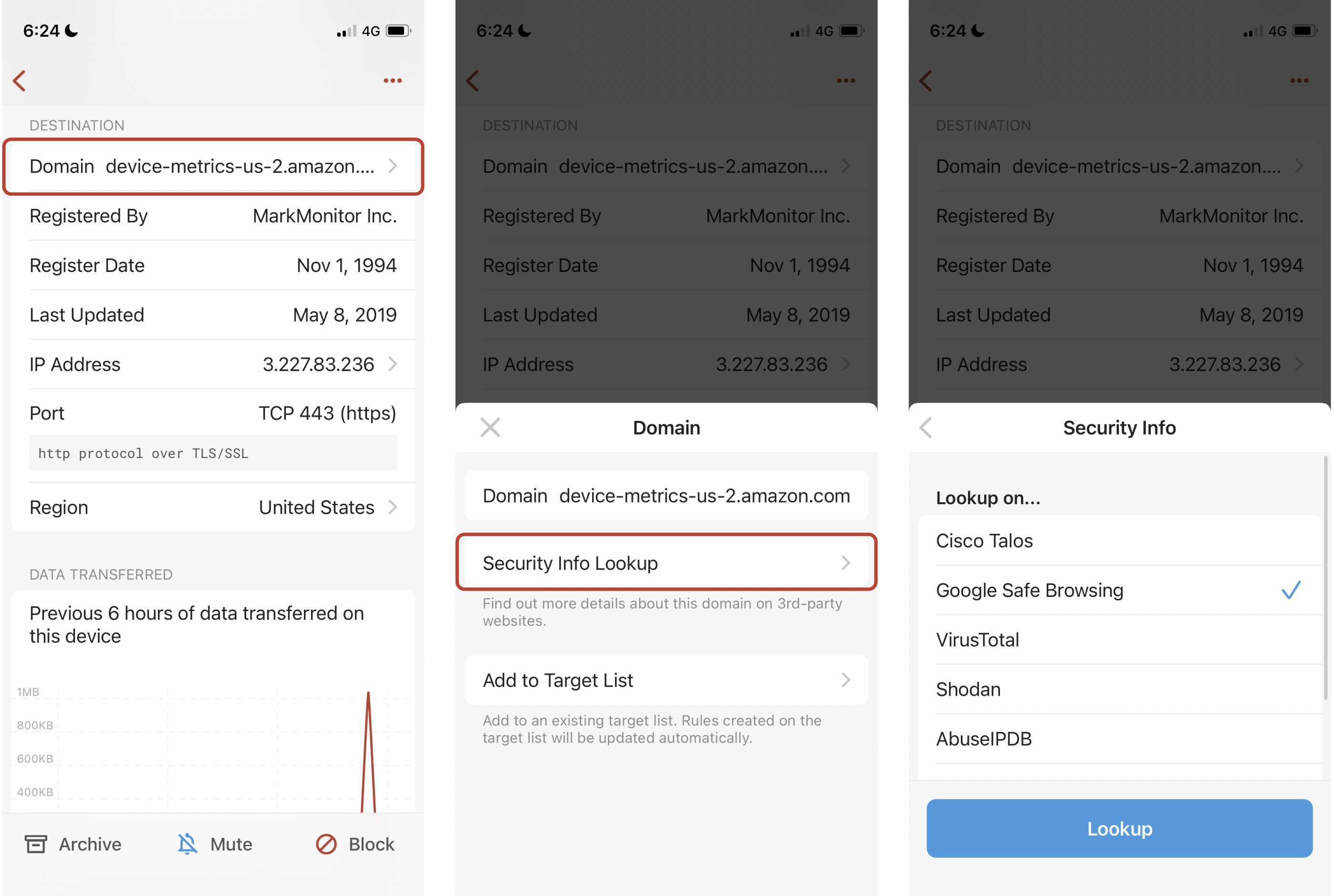 Firewalla Example Alarm Notification security info lookup