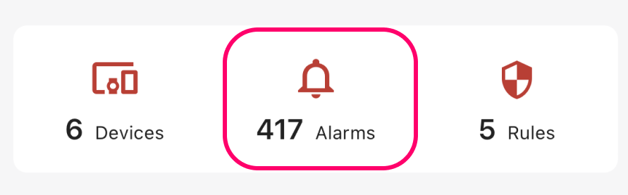 Firewalla Main Page Alarm Icon