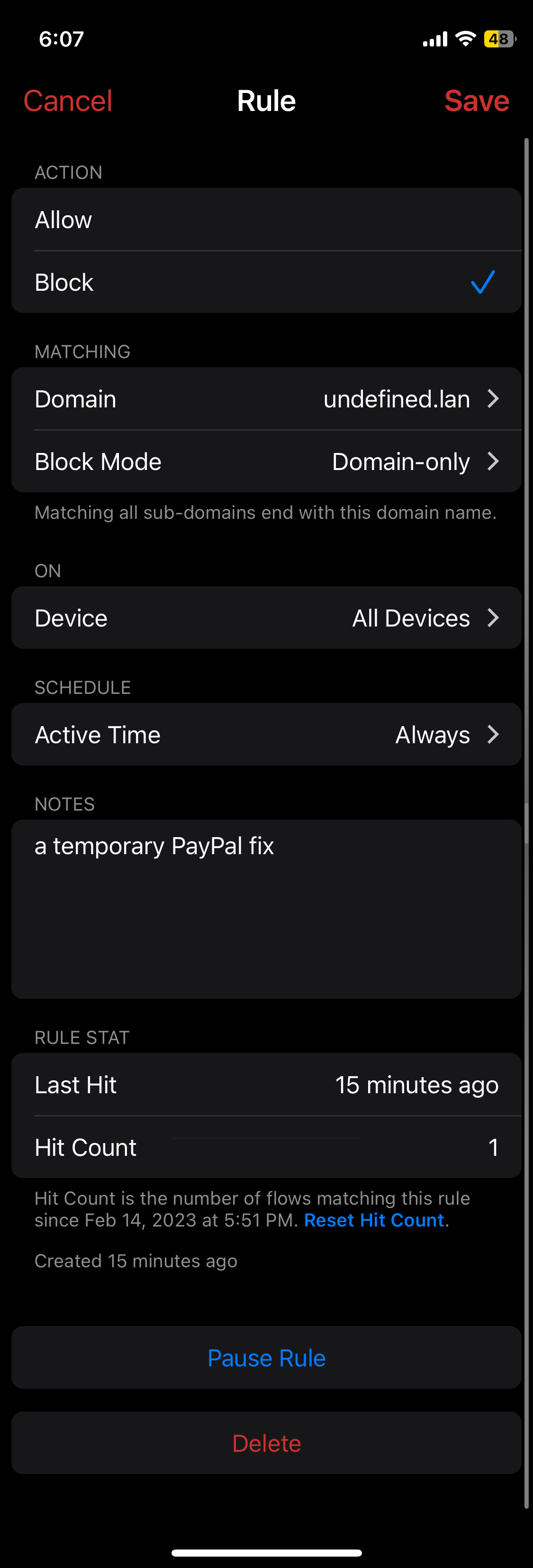 Paypal mfa workaround with blocking rule