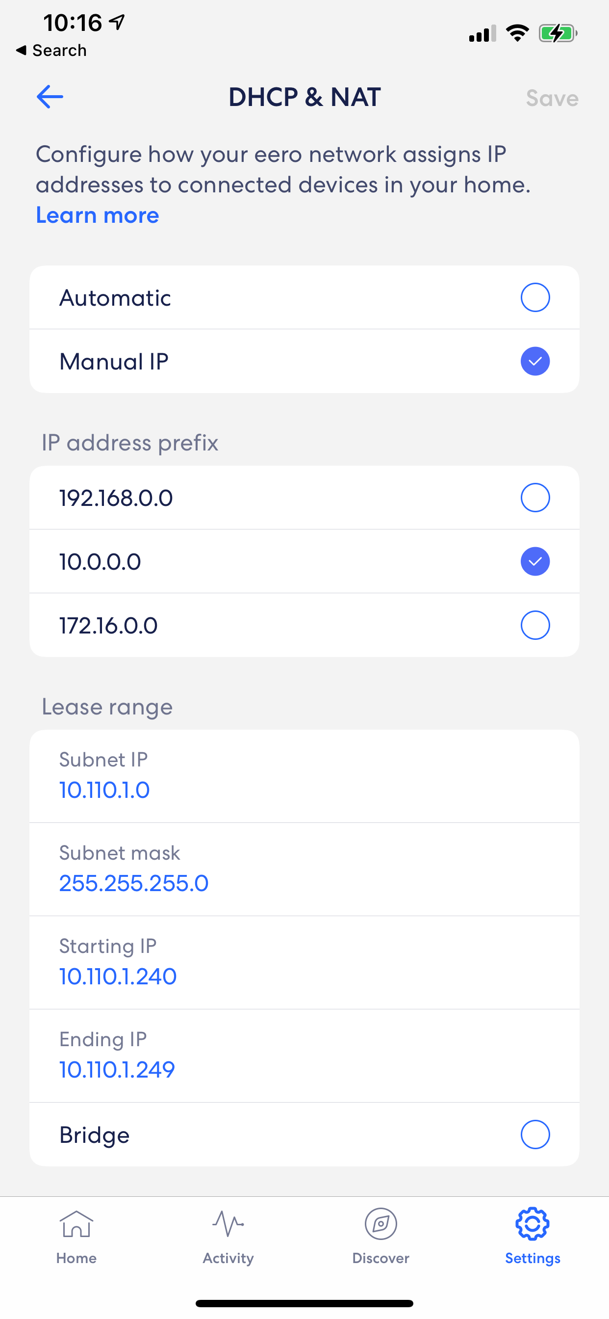 Eero Router – Configuration in Manual Mod