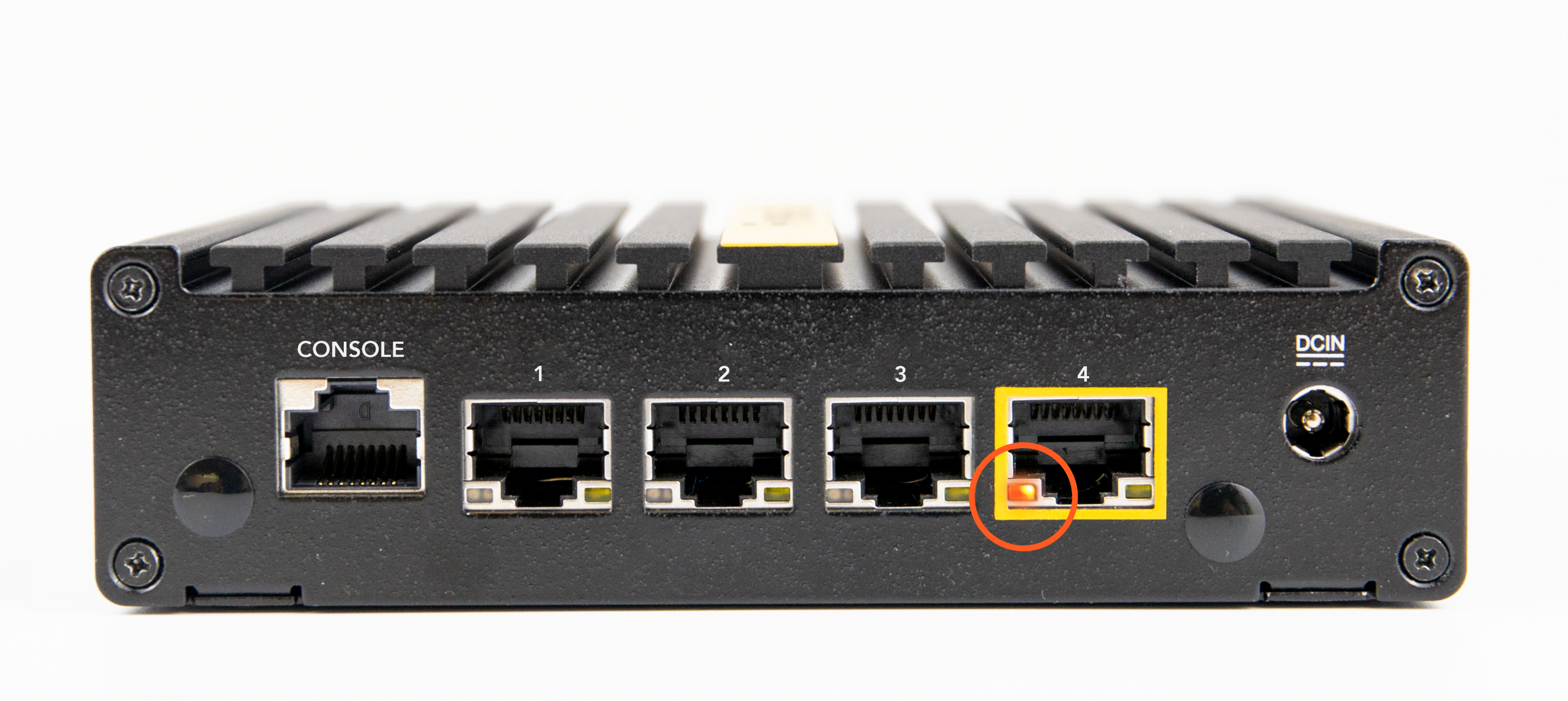 Check you connections on the router and make sure the ethernet lists of port 4 is on