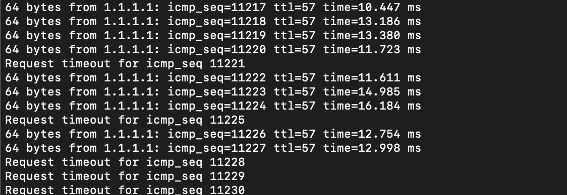 Alternatively, Ping tests with a well-known stable IP can display where your network is dropping the packet