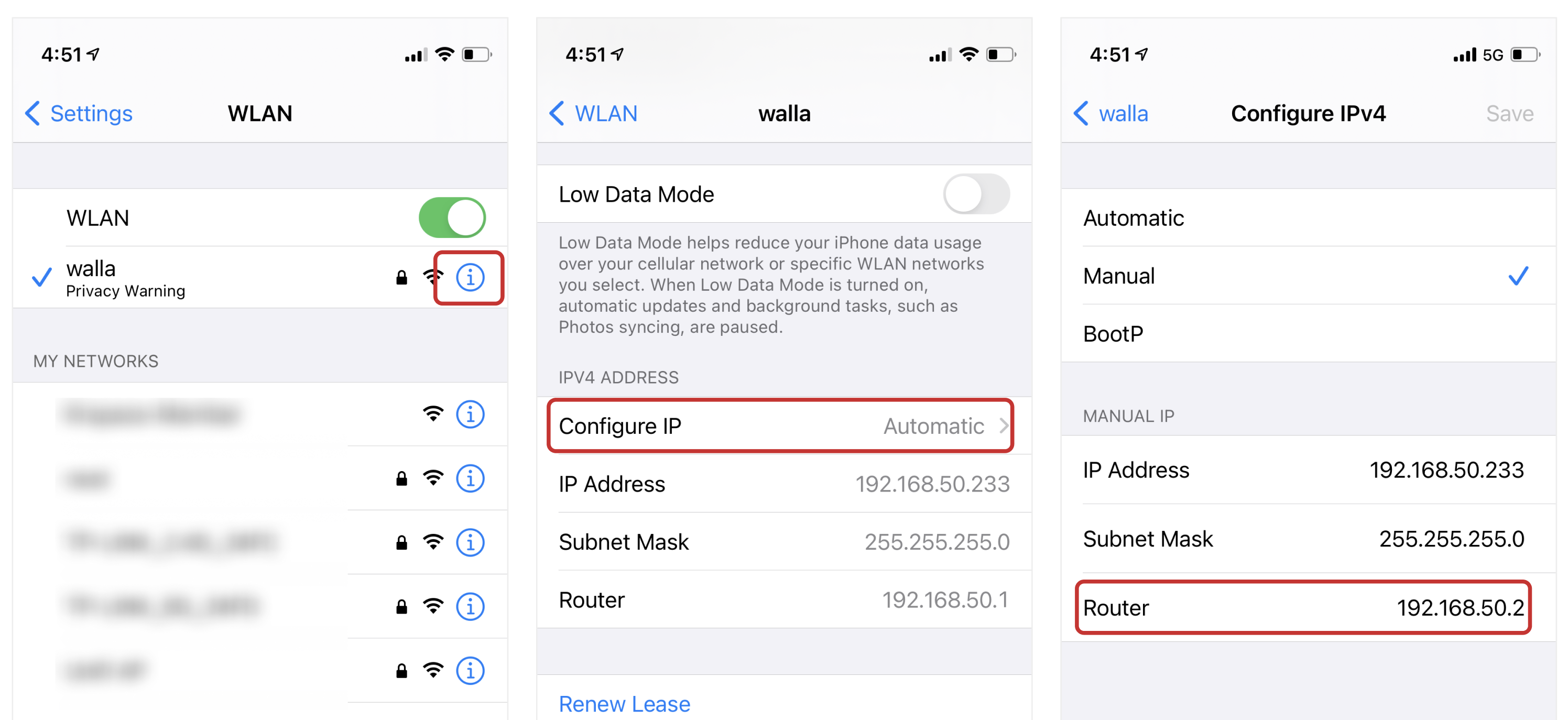 Configure IP address using IOS configure IP feature