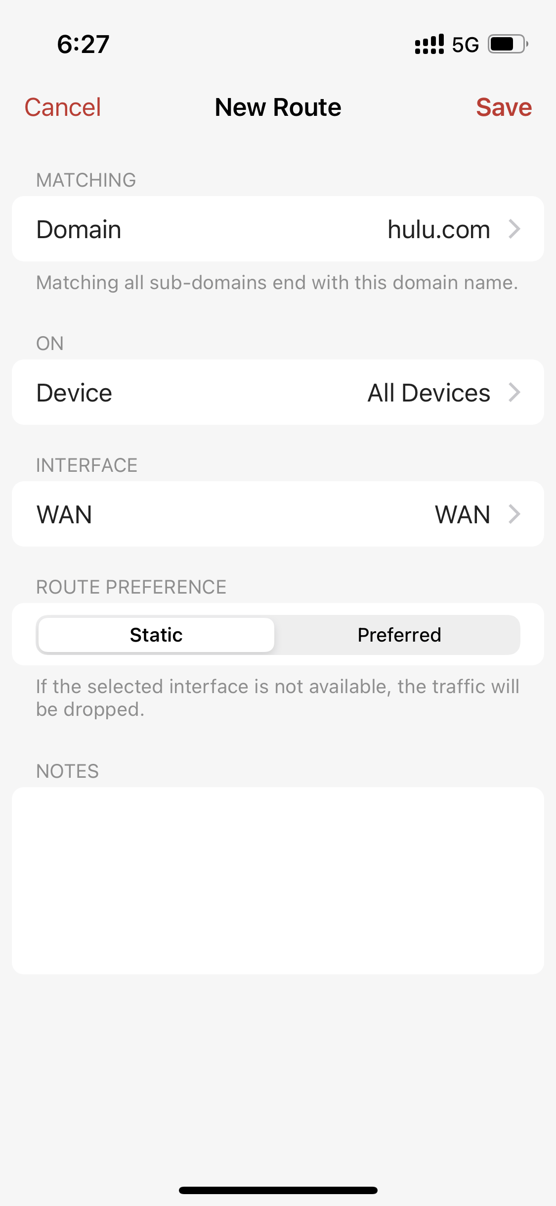 Firewalla route matching Hulu domain on Apple TV device