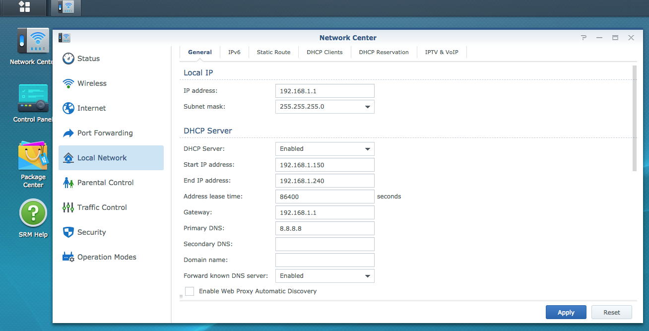 Synology Router Network Center