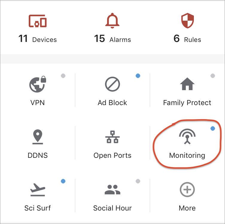 Firewalla Main Page Monitoring Feature