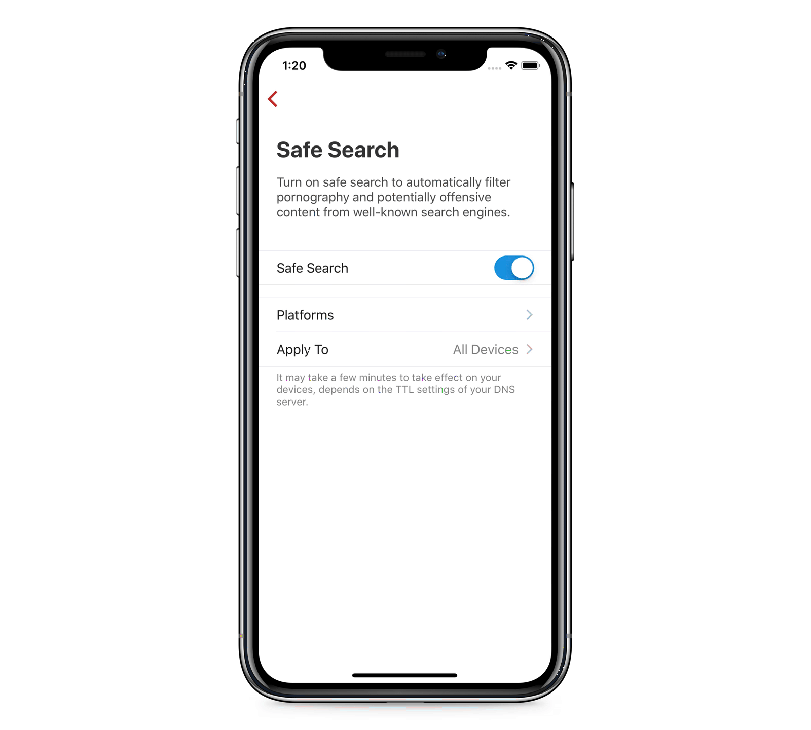 safe search on