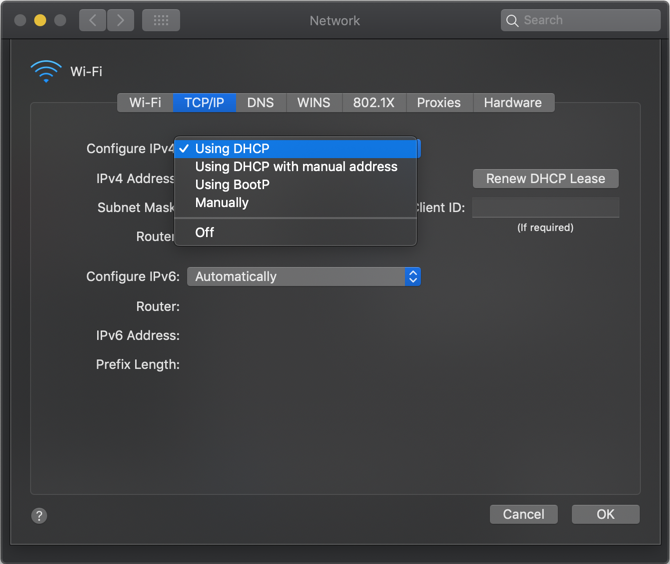 Assign static IP address on the Advanced IOS Network settings on the bottom right coner to change TCP/IP IPv4 method from Using DHCP to Manually