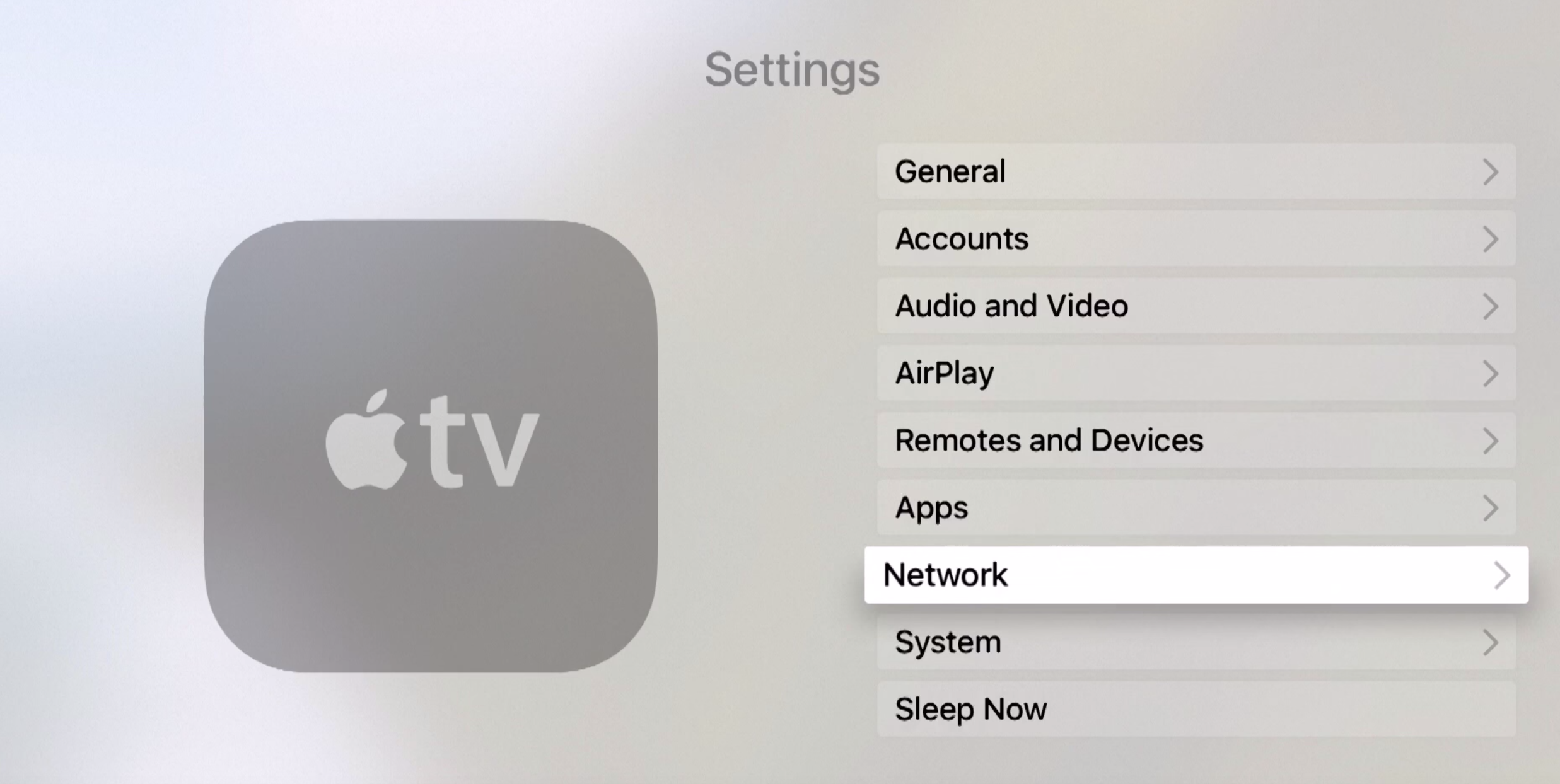 Assign static IP address in Apple TV Network settings