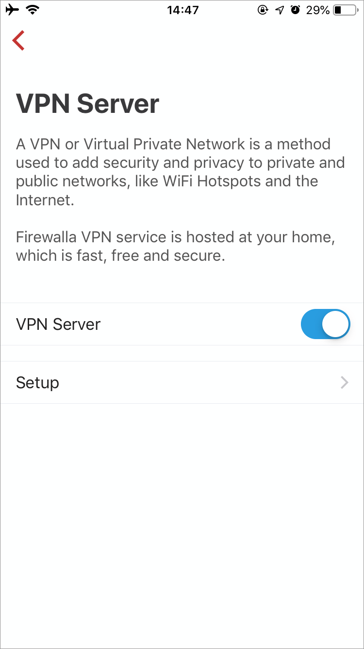 Reset VPN Profile within the Firewalla app