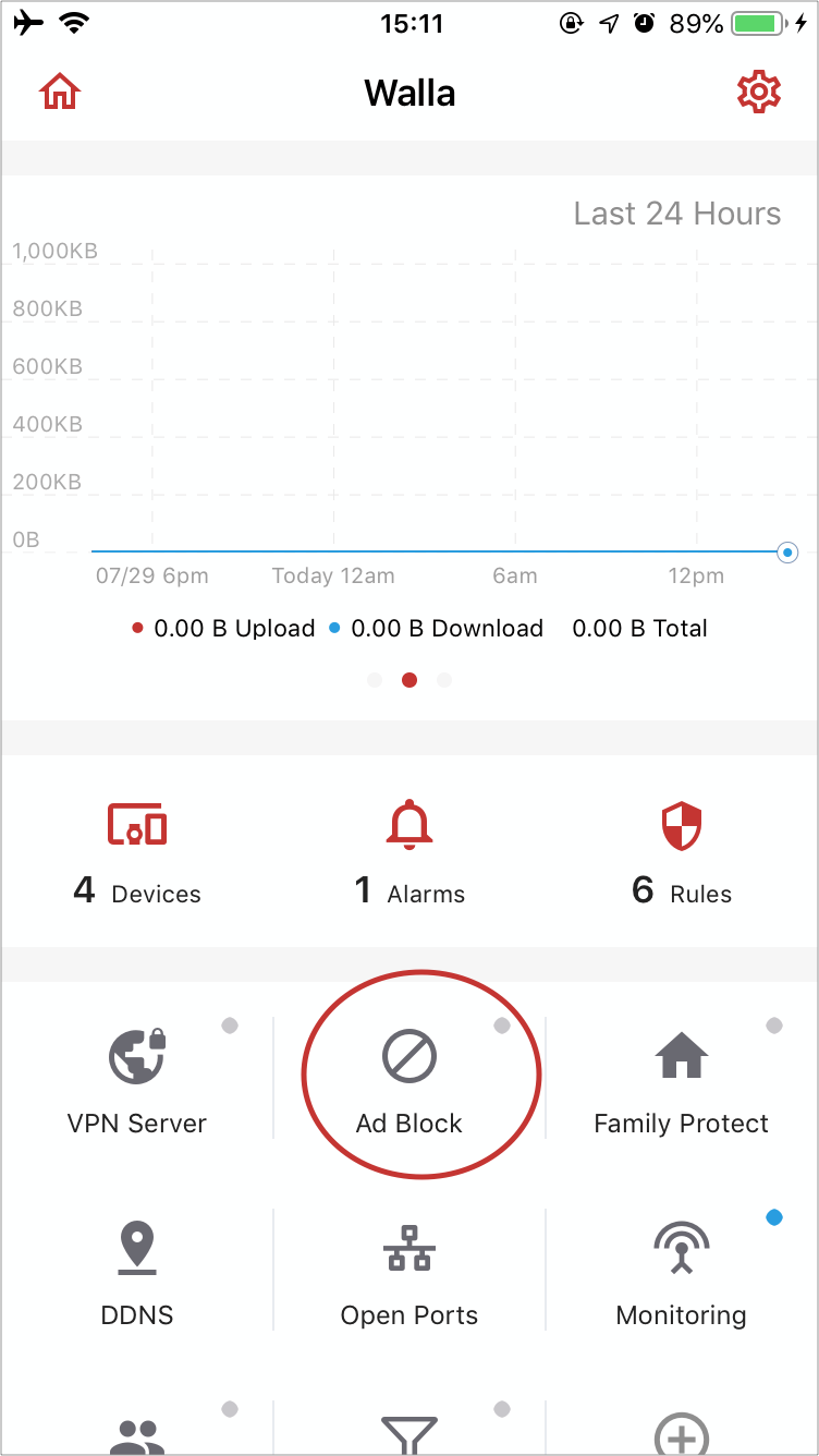 Firewalla Main Page 'Ad Block' Feature