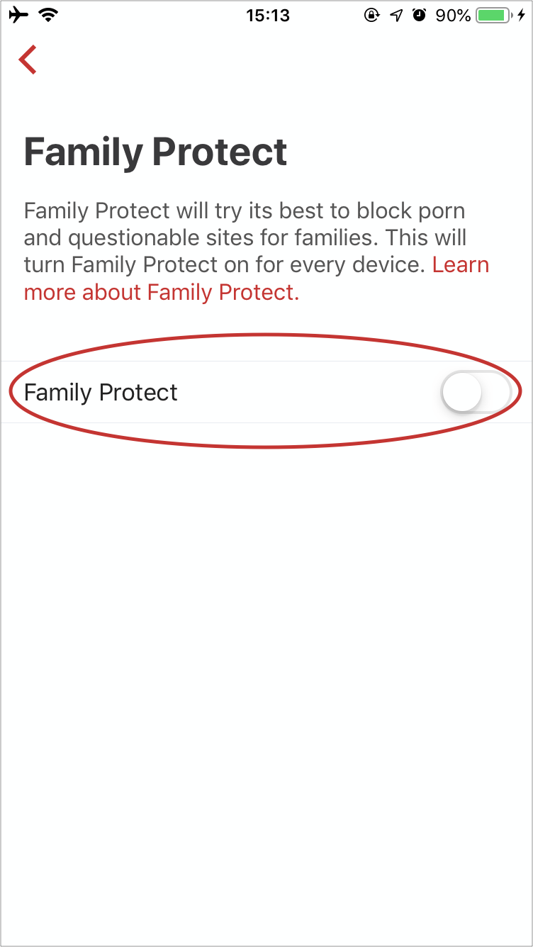 Firewalla 'Family Protect' Feature ON/OFF Toggle