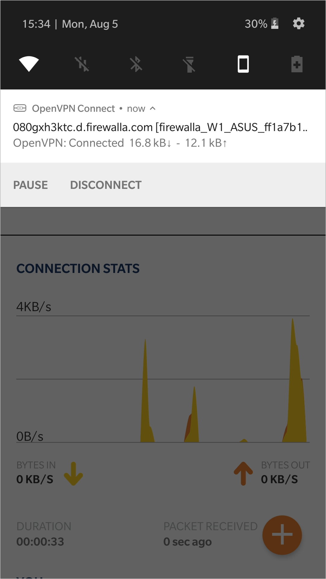 Android VPN client notification about OpenVPN connection