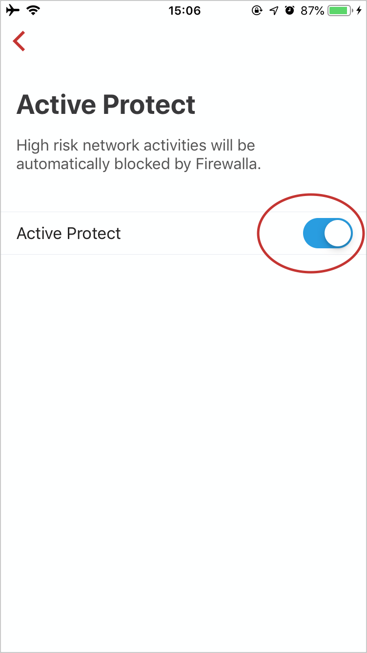 Firewalla 'Active Protect' ON/OFF Toggle