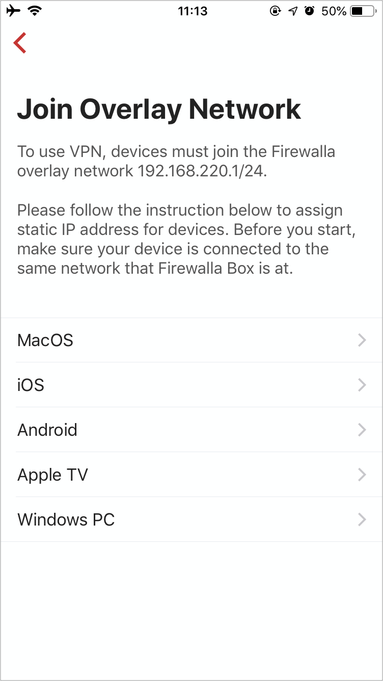 Add devices to Join Overlay Network to apply 3rd-Party VPN