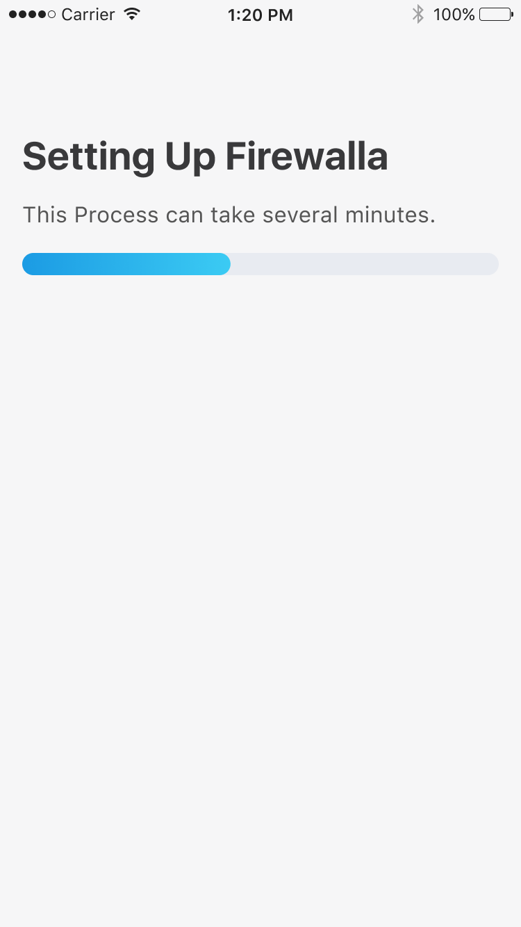 Please wait for the app to complete Firewalla Gold setup