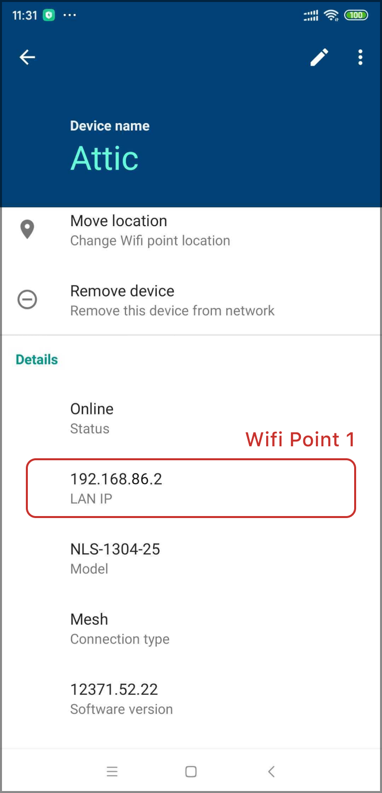 Step 2: Set up Google Wifi Mesh network with a limited DHCP address range - Wifi Point 1 - Firewalla Gold - Google Wifi or Nest Wifi Mesh