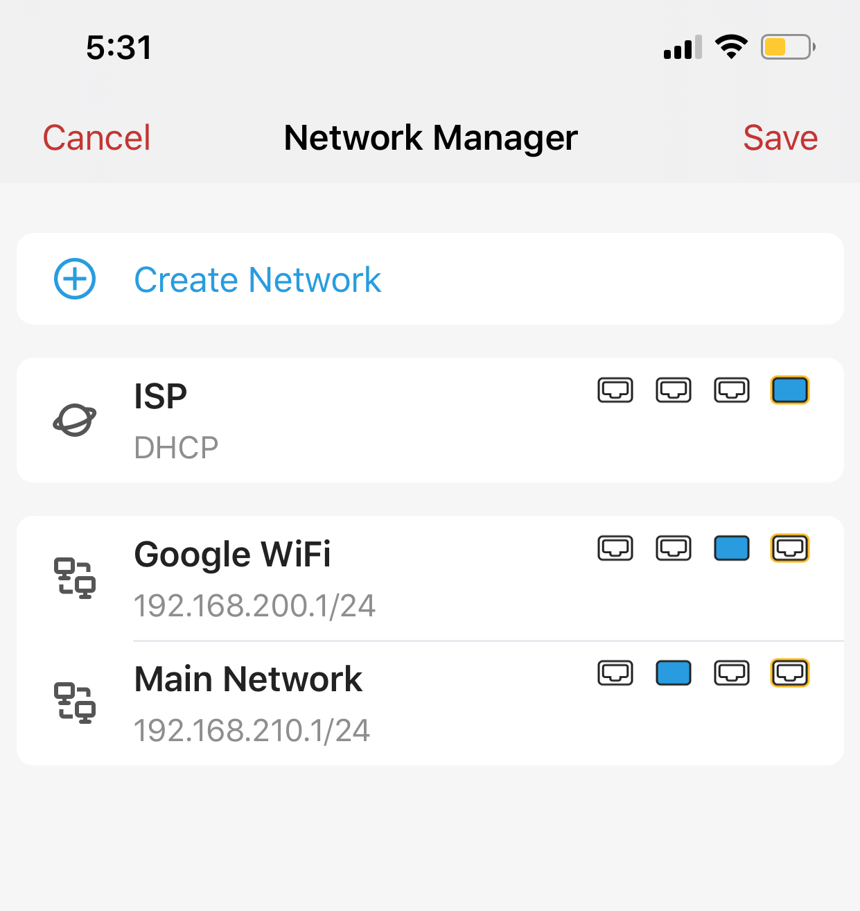 Step 1: Set up Local Newtorks in Gold - Firewalla Gold - Google Wifi or Nest Wifi Mesh Network