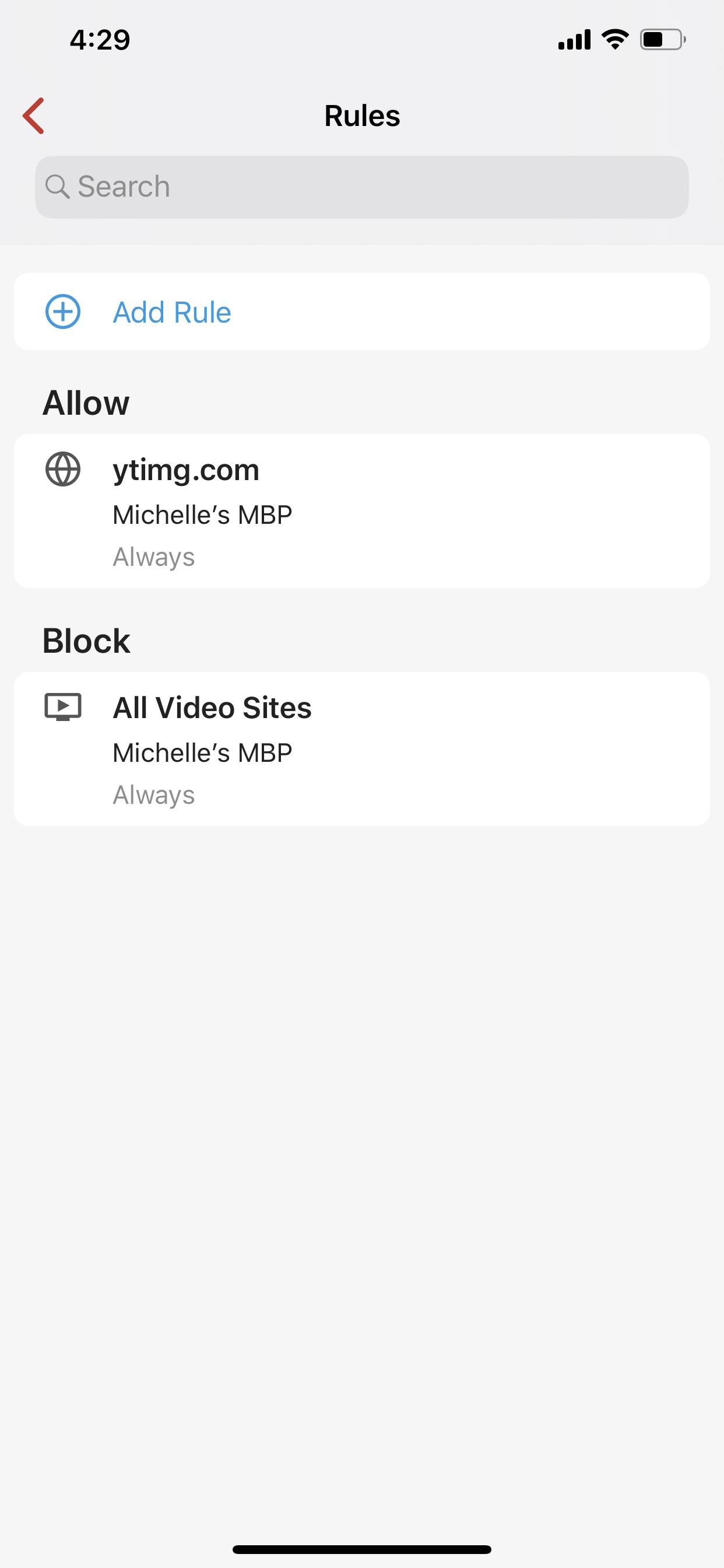  Create an Allow rule for ytimg.com on the device that needs access