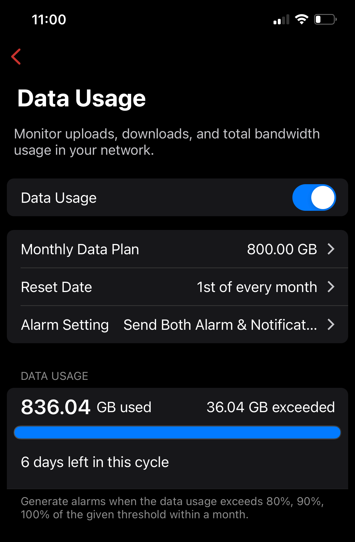 comcast internet usage monitor