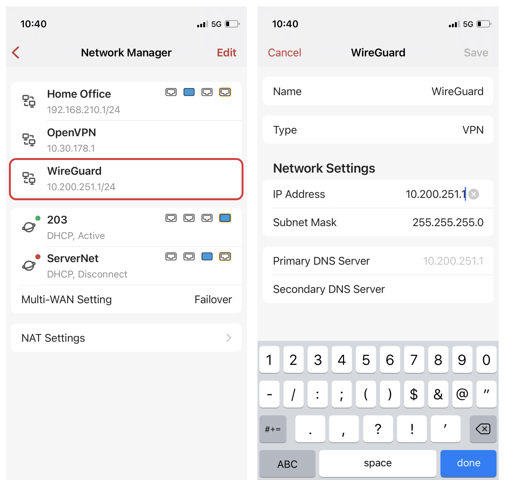 Firewalla WireGuard VPN Server VPN subnet editing