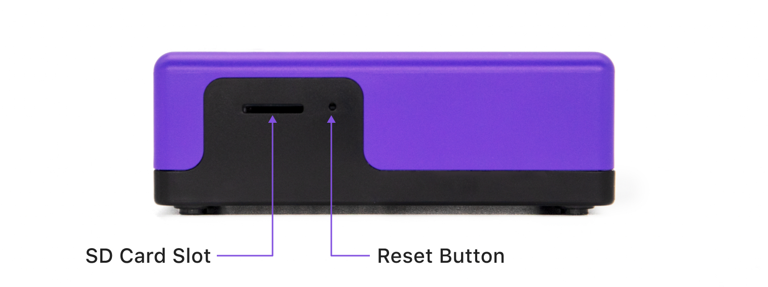 Firewalla Purple SD Card Slot and Reset Button view