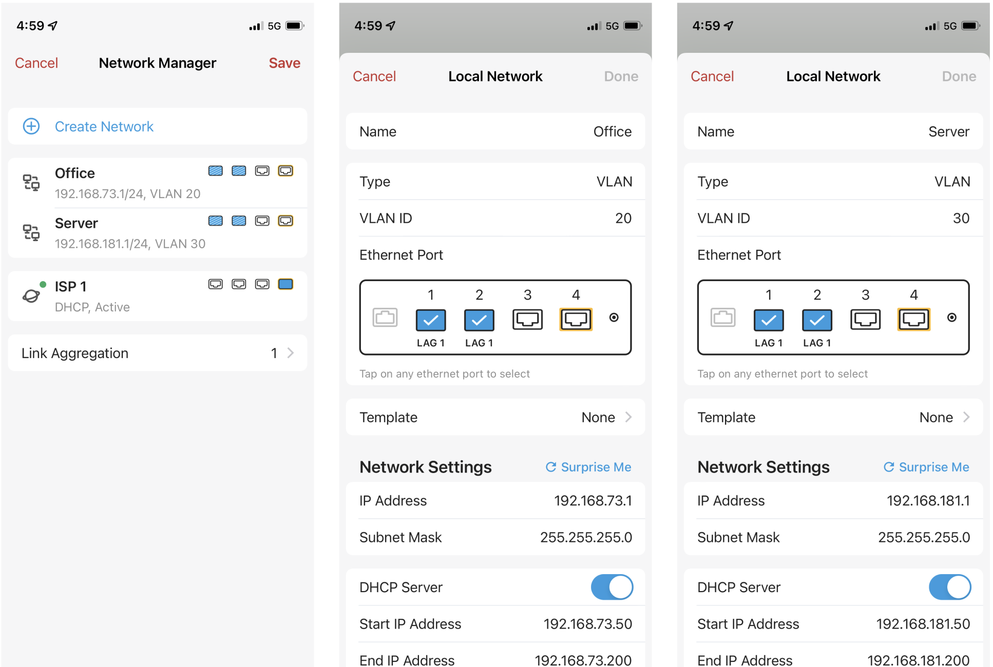 Link aggregation group applied to all VLANs