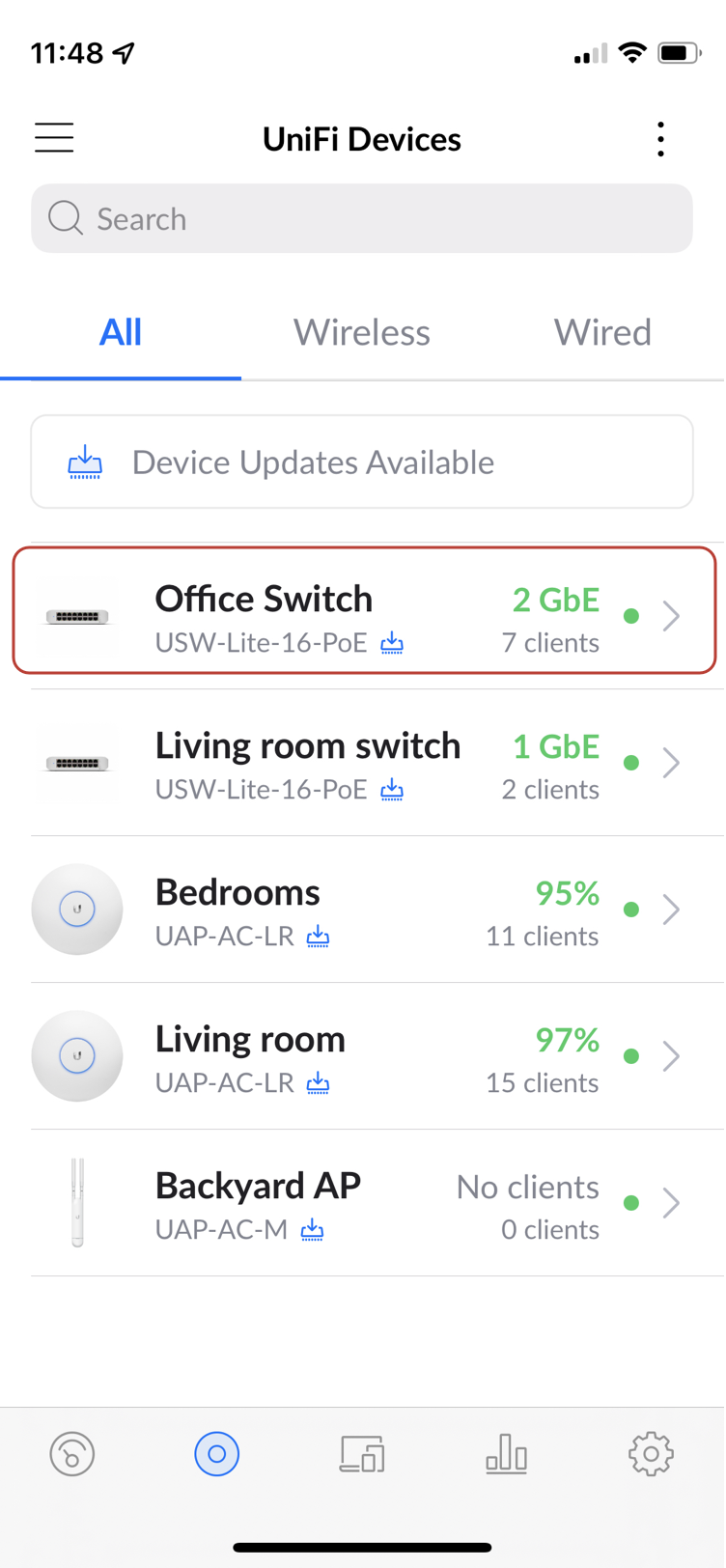 UniFi example displays link aggregration group as a single 2GbE connection
