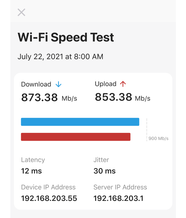 Test packet lost with Firewalla Wi-Fi speed test as often as you like with no impact on ISP traffic.
