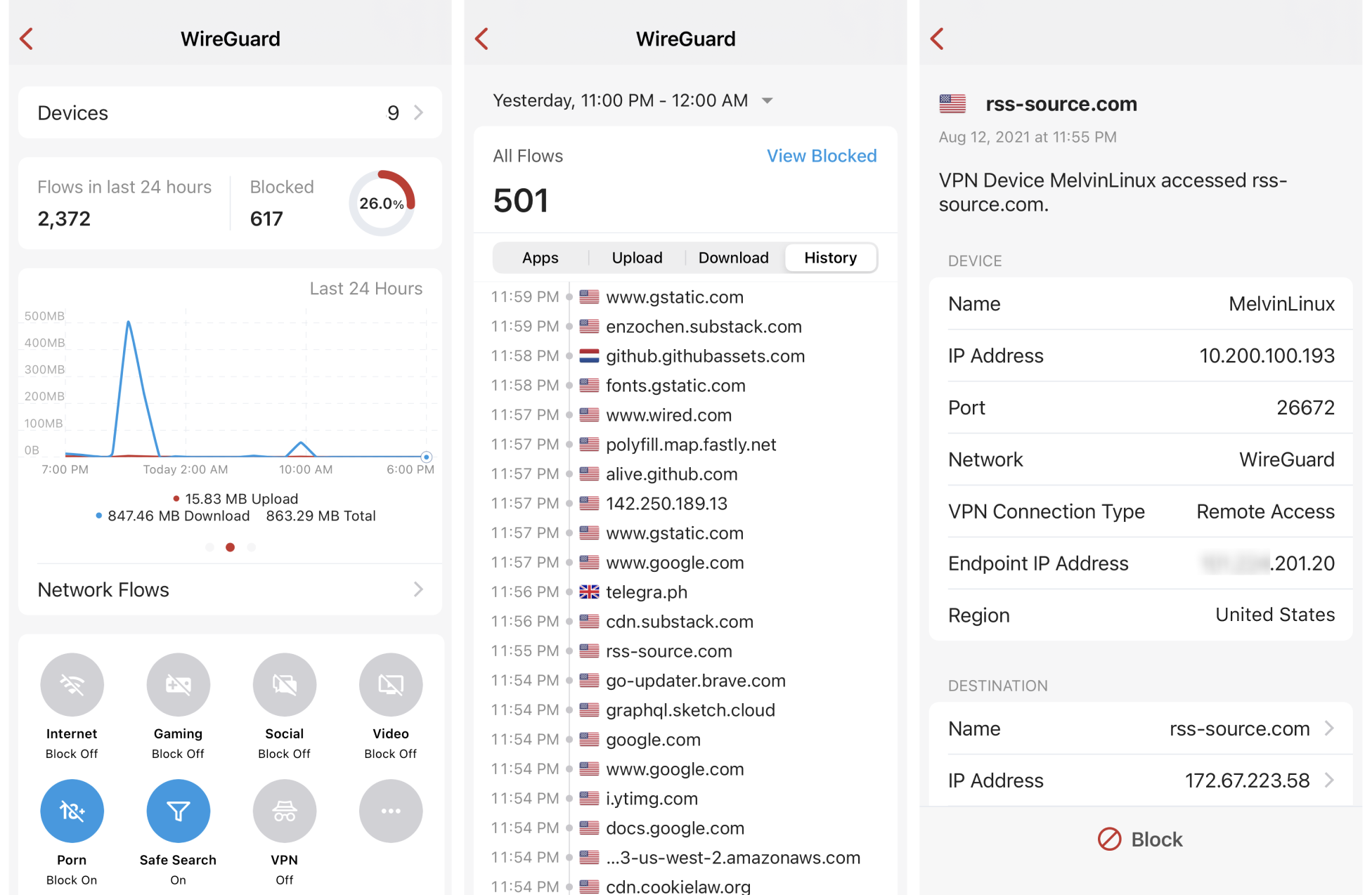 Firewalla WireGuard VPN Server Network Flow & Rule Management